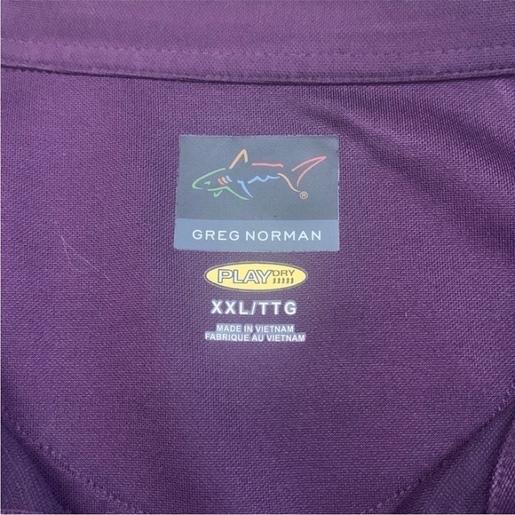 Greg Norman Purple Button Up Short Sleeve Shirt Wekopa Logo Size XXL - Picture 6 of 7